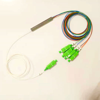 FTTH 1x4のSc/Apcのコネクターが付いている鋼鉄管のタイプ繊維光学PLCのディバイダー
